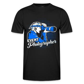Cadeau cameraman pour photographe - T-shirt sport Homme - noir - Devant - AI Model Male 178 dark (178cm)