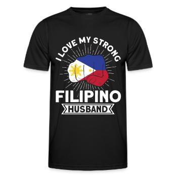 Philippinen Philippinisch Philippinische Flagge - Männer Funktions-T-Shirt - Schwarz - Vorne - AI Model Male 178 dark (178cm)