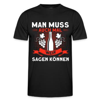 Wein Weinliebhaber Weintrinker Weinfest Geschenk - Männer Funktions-T-Shirt - Schwarz - Vorne - AI Model Male 178 dark (178cm)