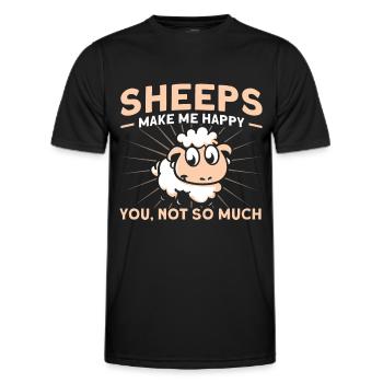 Schafzucht Landwirt Nutztier Schafe Geschenk - Männer Funktions-T-Shirt - Schwarz - Vorne - AI Model Male 178 dark (178cm)