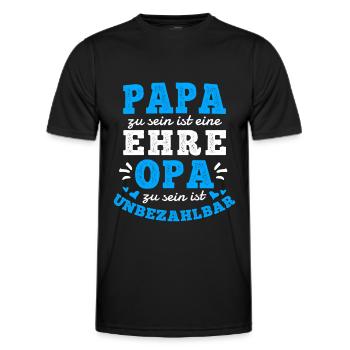 PAPA SEIN IST EINE EHRE OPA SEIN IST UNBEZAHLBAR - Männer Funktions-T-Shirt - Schwarz - Vorne - AI Model Male 178 dark (178cm)