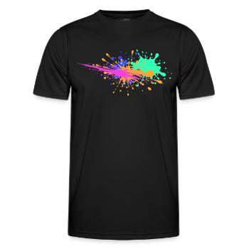 Farbkleckse Design außergewöhnlich - Männer Funktions-T-Shirt - Schwarz - Vorne - AI Model Male 178 dark (178cm)