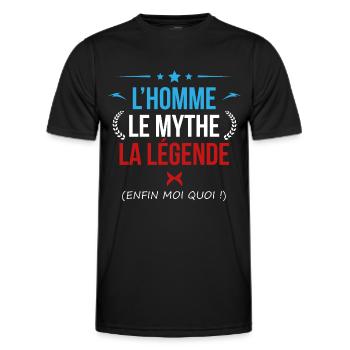 L'homme le mythe la légende - T-shirt sport Homme - noir - Devant - AI Model Male 178 dark (178cm)