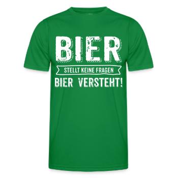 AD Bier stellt keine Fragen - Geburtstags Geschenk - Männer Funktions-T-Shirt - Kelly Green - Vorne - AI Model Male 178 dark (178cm)