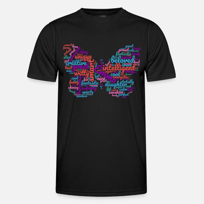 Emma wordcloud butterfly gift for Emma Men's Functional T-Shirt