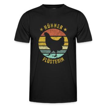 Hühnerflüsterin - Chicken Design - Männer Funktions-T-Shirt - Schwarz - Vorne - AI Model Male 178 dark (178cm)