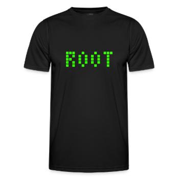 Root - Linux Design - Administrator - Männer Funktions-T-Shirt - Schwarz - Vorne - AI Model Male 178 dark (178cm)