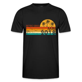 Retro since May 2018 - Birthday in May - Men's Functional T-Shirt - black - Front - AI Model Male 178 dark (178cm)