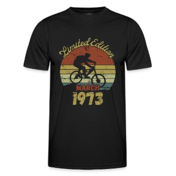 Birthday Bicycle Bike March 1973 - Men's Functional T-Shirt - black - Front - AI Model Male 178 dark (178cm)