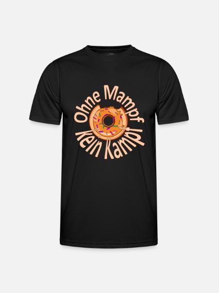 Ohne Mampf kein Kampf - Männer Funktions-T-Shirt - Schwarz