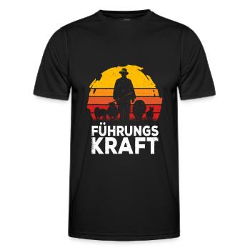 FÜHRUNGSKRAFT SCHAFE HIRTE LANDWIRT BAUER SCHÄFER - Männer Funktions-T-Shirt - Schwarz - Vorne - AI Model Male 178 dark (178cm)