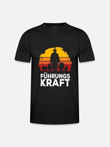 FÜHRUNGSKRAFT SCHAFE HIRTE LANDWIRT BAUER SCHÄFER - Männer Funktions-T-Shirt - Schwarz