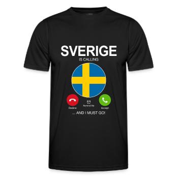 SVERIGE APPELLE AU DRAPEAU SUÉDOIS LE SLOGAN SUÉDOIS - T-shirt sport Homme - noir - Devant - AI Model Male 178 dark (178cm)