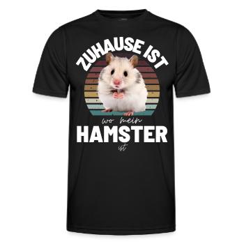 HAMSTER Zuhause ist, wo mein HAMSTER ist - Männer Funktions-T-Shirt - Schwarz - Vorne - AI Model Male 178 dark (178cm)