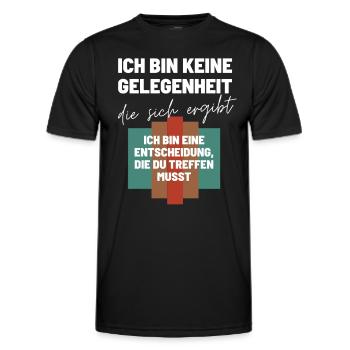 Das Ich Bin eine Entscheidung Keine Option - Männer Funktions-T-Shirt - Schwarz - Vorne - AI Model Male 178 dark (178cm)