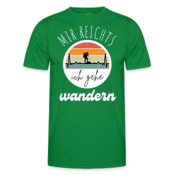 WANDERN Berge Bergsteigen WANDERWEG - Männer Funktions-T-Shirt - Kelly Green - Vorne - AI Model Male 178 dark (178cm)