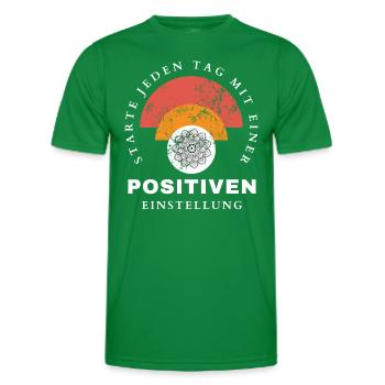 POSITIVE EINSTELLUNG MINDSET Motivation - Männer Funktions-T-Shirt - Kelly Green - Vorne - AI Model Male 178 dark (178cm)