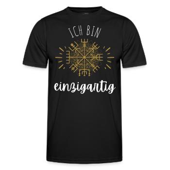 Wegweiser MOTIVATION - VEGVISIR - Männer Funktions-T-Shirt - Schwarz - Vorne - AI Model Male 178 dark (178cm)