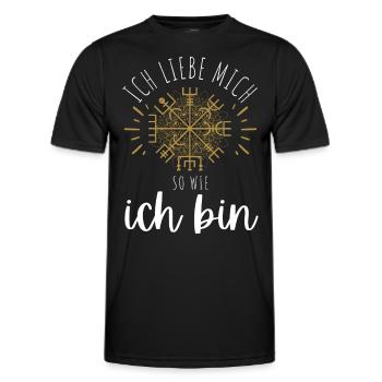 Wegweiser MOTIVATION - VEGVISIR - Männer Funktions-T-Shirt - Schwarz - Vorne - AI Model Male 178 dark (178cm)