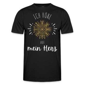 Wegweiser MOTIVATION - VEGVISIR - Männer Funktions-T-Shirt - Schwarz - Vorne - AI Model Male 178 dark (178cm)