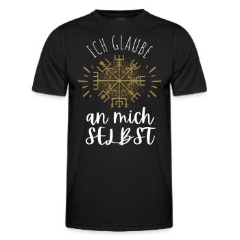 Wegweiser MOTIVATION - VEGVISIR - Männer Funktions-T-Shirt - Schwarz - Vorne - AI Model Male 178 dark (178cm)