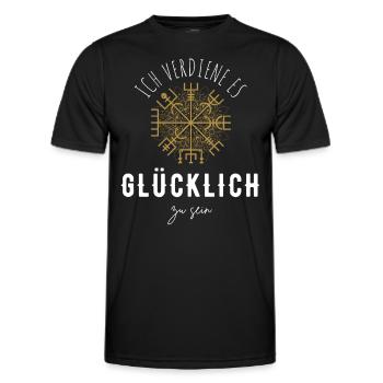 Wegweiser MOTIVATION - VEGVISIR - Männer Funktions-T-Shirt - Schwarz - Vorne - AI Model Male 178 dark (178cm)