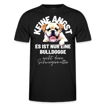 KEINE ANGST ... Bulldogge Bulldog Bulldoggen - Männer Funktions-T-Shirt - Schwarz - Vorne - AI Model Male 178 dark (178cm)