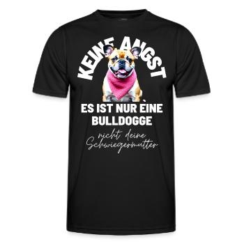 KEINE ANGST ... Bulldogge Bulldog Bulldoggen - Männer Funktions-T-Shirt - Schwarz - Vorne - AI Model Male 178 dark (178cm)