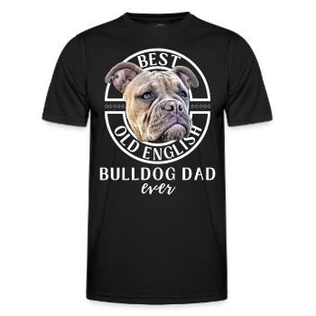 Bulldogge - Bulldog DAD - Bulldoggen Papa - T-shirt sport Homme - noir - Devant - AI Model Male 178 dark (178cm)