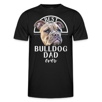 Bulldogge - Bulldog DAD - Bulldoggen Papa - T-shirt sport Homme - noir - Devant - AI Model Male 178 dark (178cm)