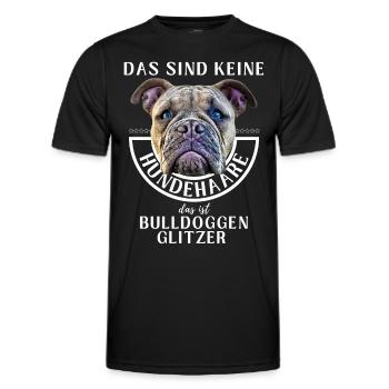 BULLDOGGEN GLITZER ...Bulldogge Bulldog Bulldoggen - Männer Funktions-T-Shirt - Schwarz - Vorne - AI Model Male 178 dark (178cm)