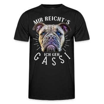 MIR REICHTS ... Bulldogge Bulldog Bulldoggen - Männer Funktions-T-Shirt - Schwarz - Vorne - AI Model Male 178 dark (178cm)