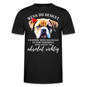 BULLDOGGE VERWÖHNEN Bulldog Bulldogge Bulldoggen - Männer Funktions-T-Shirt - Schwarz - Vorne - AI Model Male 178 dark (178cm)