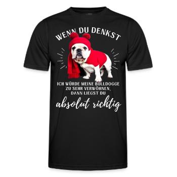 BULLDOGGE VERWÖHNEN Bulldog Bulldogge Bulldoggen - Männer Funktions-T-Shirt - Schwarz - Vorne - AI Model Male 178 dark (178cm)