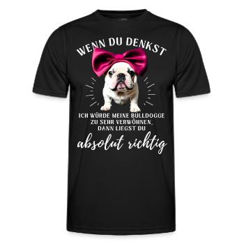 BULLDOGGE VERWÖHNEN Bulldog Bulldogge Bulldoggen - Männer Funktions-T-Shirt - Schwarz - Vorne - AI Model Male 178 dark (178cm)