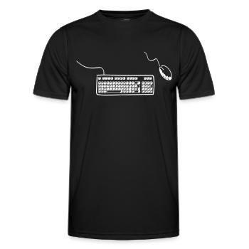 Clavier et souris - T-shirt sport Homme - noir - Devant - AI Model Male 178 dark (178cm)