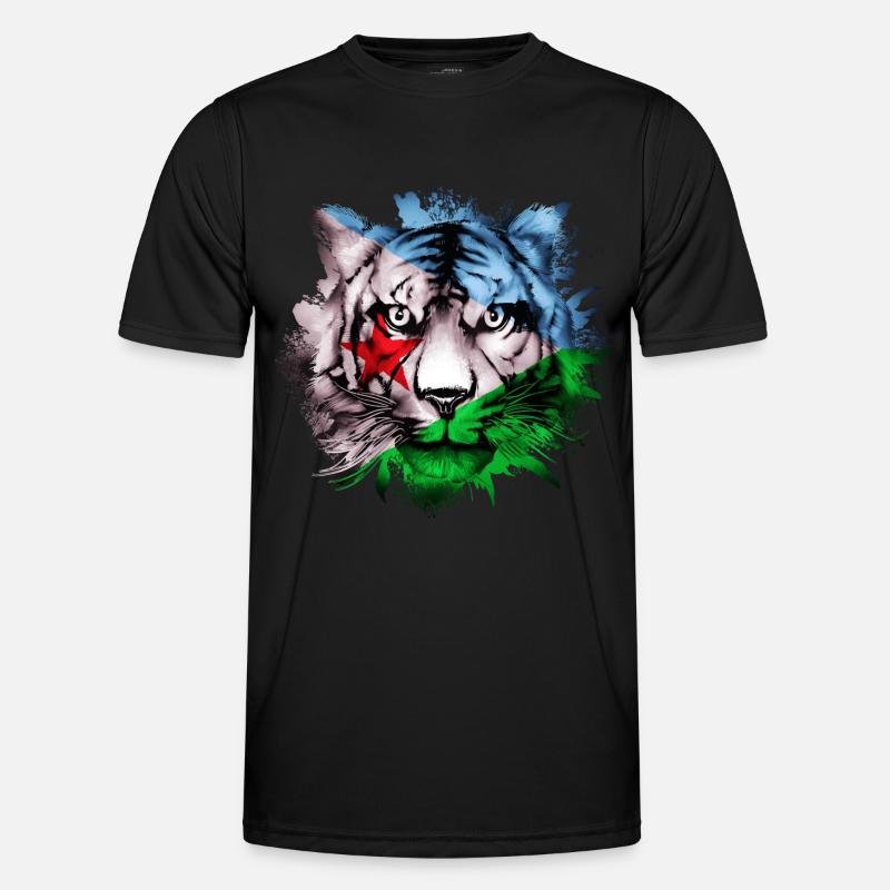 Dschibuti - Männer Funktions-T-Shirt - Schwarz
