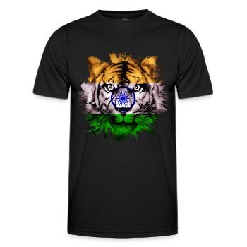 India - Men's Functional T-Shirt - black - Front - AI Model Male 178 dark (178cm)