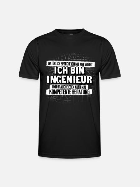 Ingenieur Kompetenz - Männer Funktions-T-Shirt - Schwarz