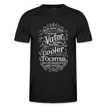 Stolzer Vater zweier cooler Töchter Vatertag Shirt - Männer Funktions-T-Shirt - Schwarz - Vorne - AI Model Male 178 dark (178cm)