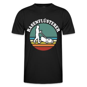 Rasenmäher rasen mähen - Männer Funktions-T-Shirt - Schwarz - Vorne - AI Model Male 178 dark (178cm)
