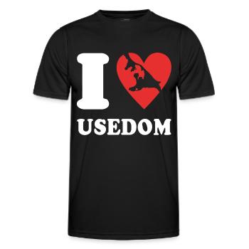 Usedom I Love Usedom Souvenir - Männer Funktions-T-Shirt - Schwarz - Vorne - AI Model Male 178 dark (178cm)