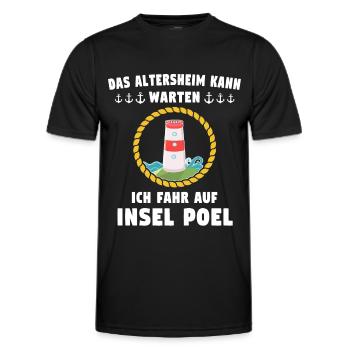 Poel Sprüche Ostsee - Männer Funktions-T-Shirt - Schwarz - Vorne - AI Model Male 178 dark (178cm)