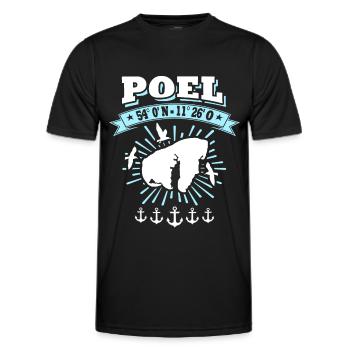 Île de Poel Coordonnées Baltique - T-shirt sport Homme - noir - Devant - AI Model Male 178 dark (178cm)