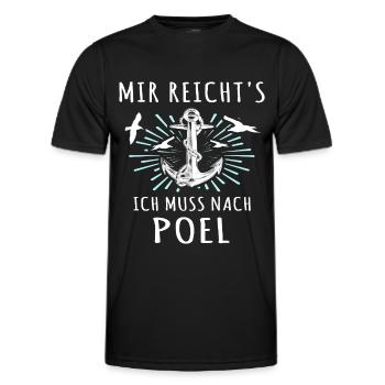 Poel Sprüche Ostsee Poeler - Männer Funktions-T-Shirt - Schwarz - Vorne - AI Model Male 178 dark (178cm)