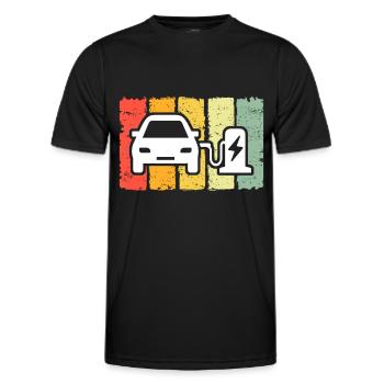 Eauto E-Auto Ecar E-Car - Männer Funktions-T-Shirt - Schwarz - Vorne - AI Model Male 178 dark (178cm)