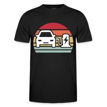 Eauto E-Car Electric Car - Men's Functional T-Shirt - black - Front - AI Model Male 178 dark (178cm)