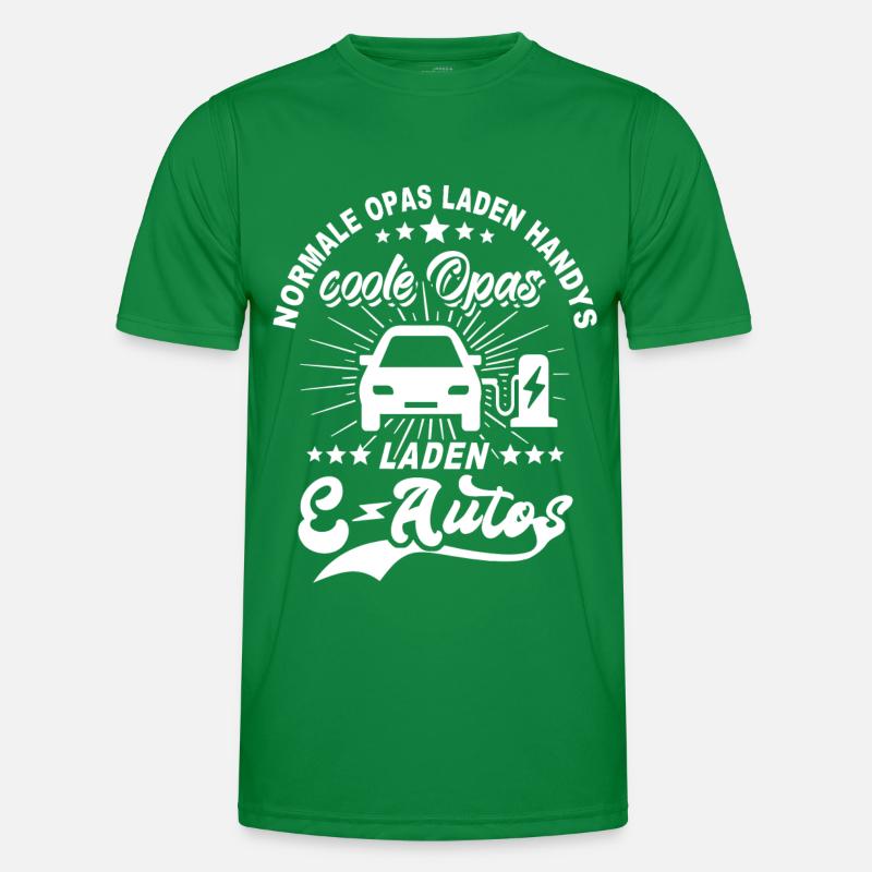 Elektroauto Opa EAuto Opas E-Auto Grossvater Männer Funktions-T-Shirt