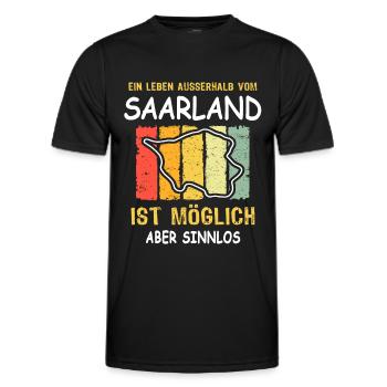 Saarländer Spruch Saarland Sprüche - Männer Funktions-T-Shirt - Schwarz - Vorne - AI Model Male 178 dark (178cm)