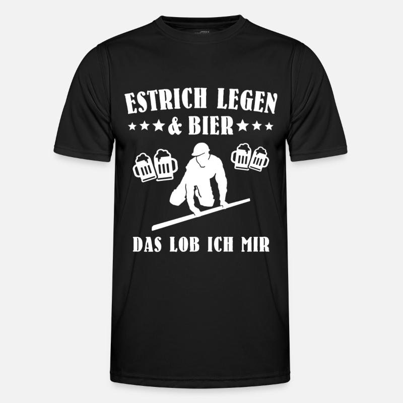 Estrichleger Bier Estrich Bodenleger - Männer Funktions-T-Shirt - Schwarz